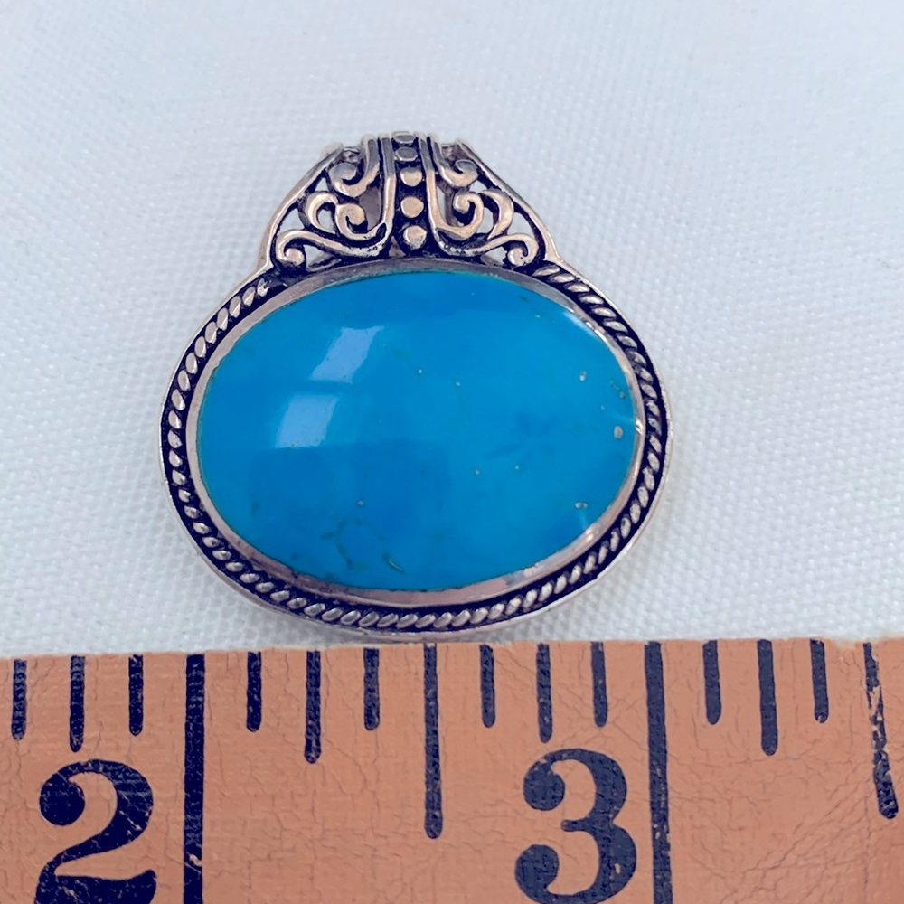 Vintage Medallion Blue stone with silver Great Gift!!🎁 - Picture 4 of 5